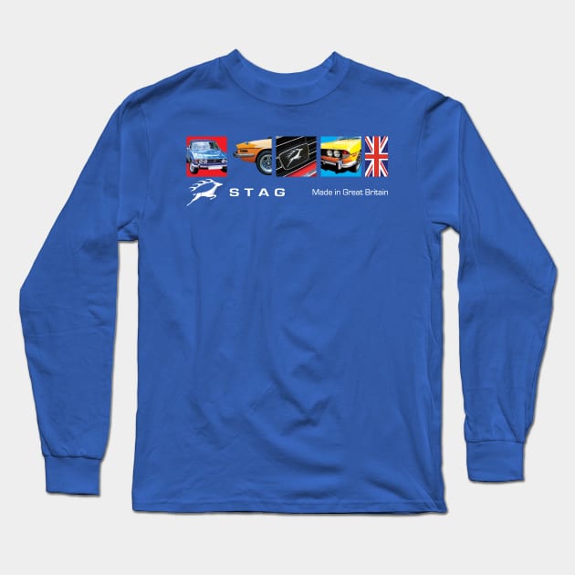 Retro Triumph Stag Made In Great Britain T-Shirt Design Long Sleeve T-Shirt by funkymonkeytees